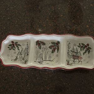 3-section winter serving dish